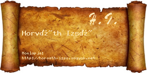 Horváth Izsó névjegykártya